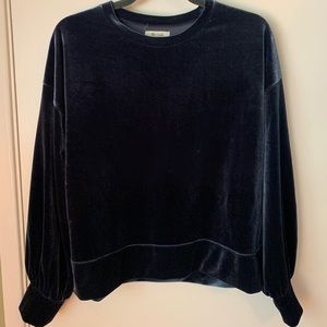 Madewell crushes velvet long sleeve blouse